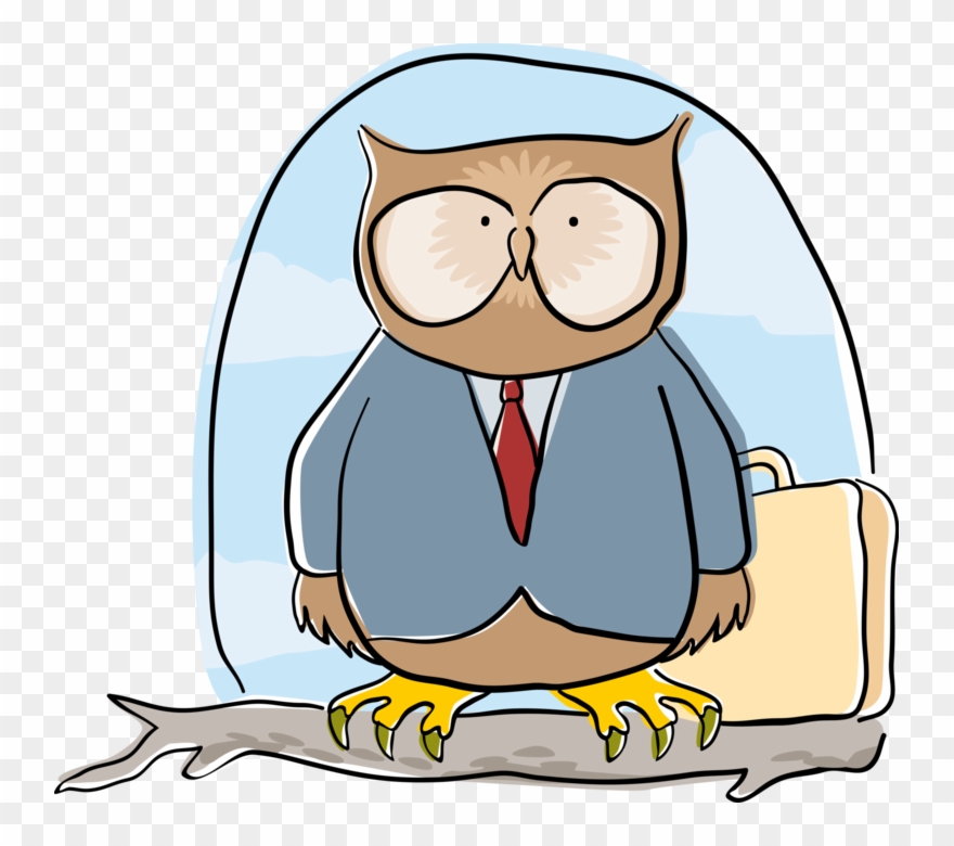 Vector Illustration Of Business Wise Owl Sitting On Clipart
