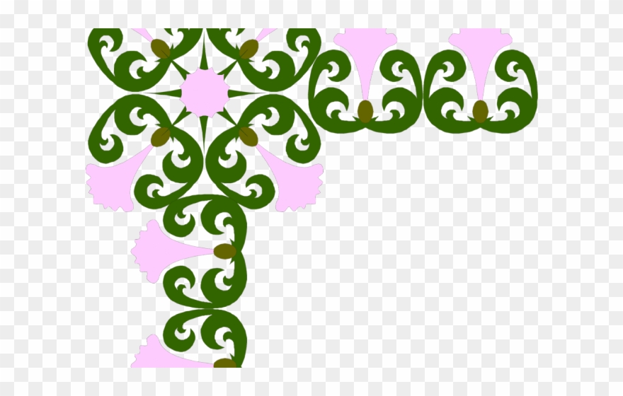 Purple Flower Clipart Corner Border - Png Download