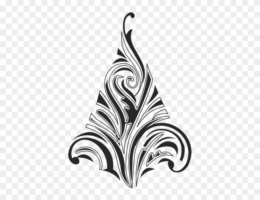Angular Christmas Tree Rubber Stamp Clipart