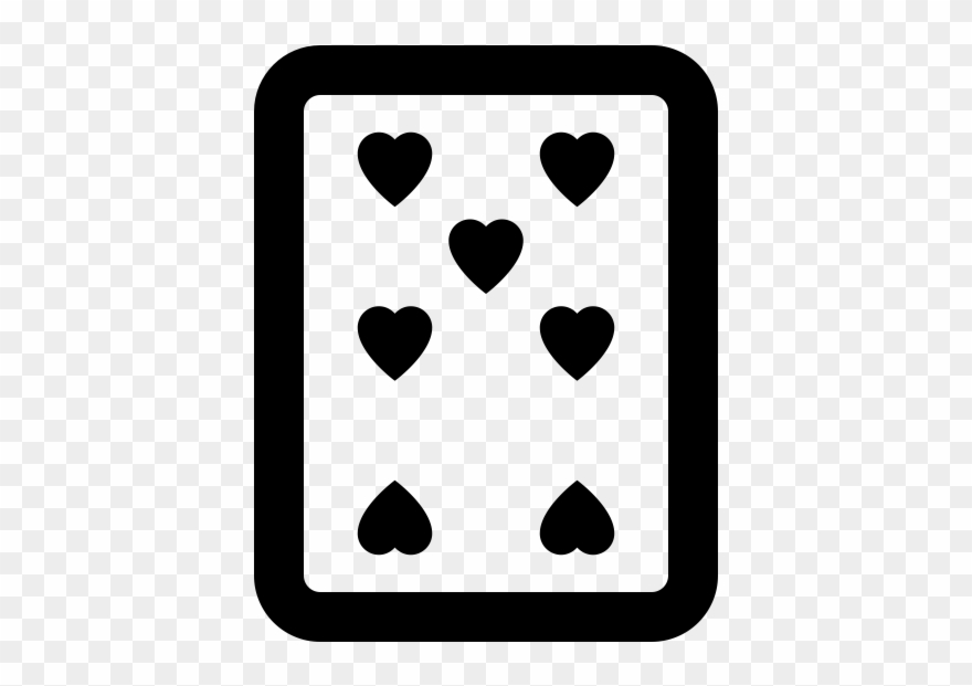 Seven Of Hearts Rubber Stamp Clipart