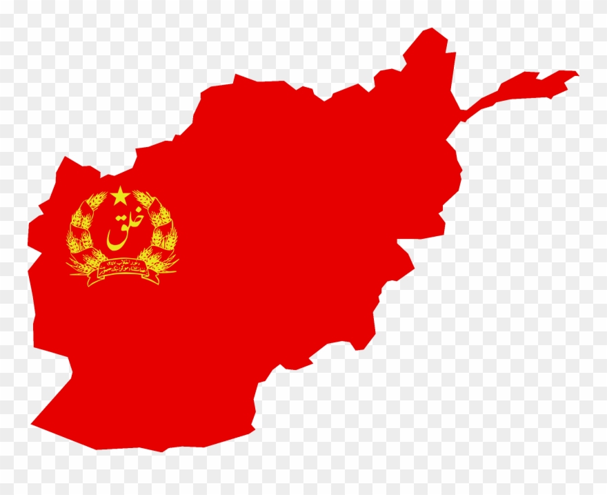 Flag Map Of The Democratic Republic Of Afghanistan Clipart