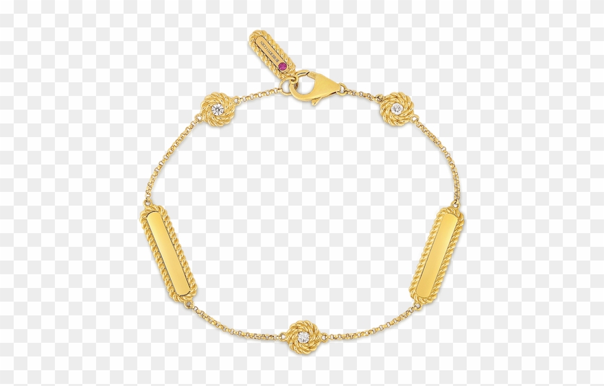 Roberto Coin Bracelet With Alternating Diamond Stations Clipart