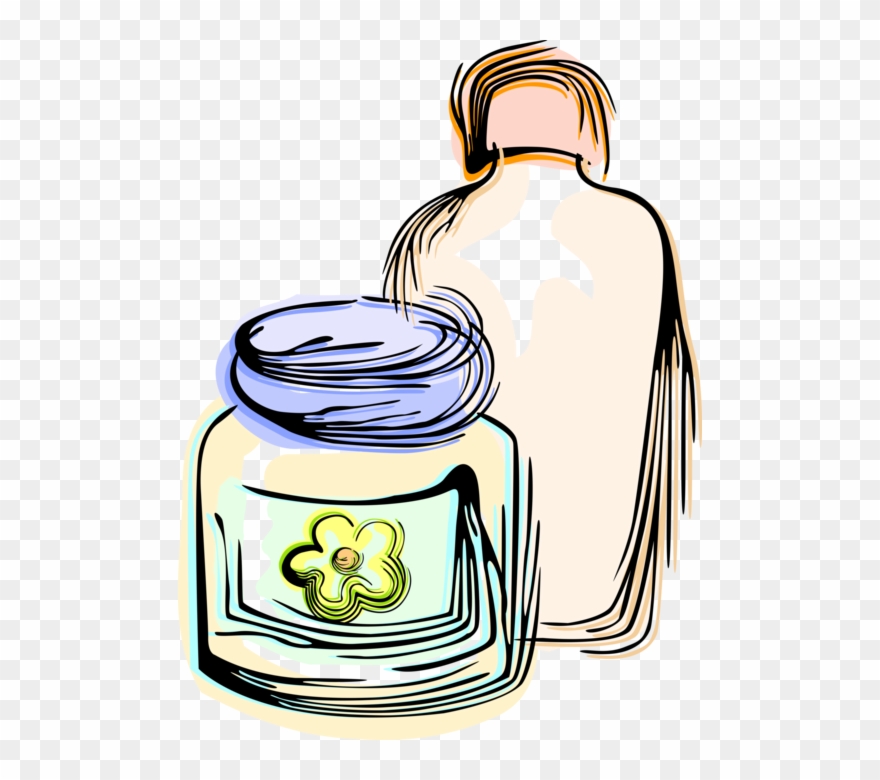 Vector Illustration Of Beauty And Cosmetics Face Cream Clipart