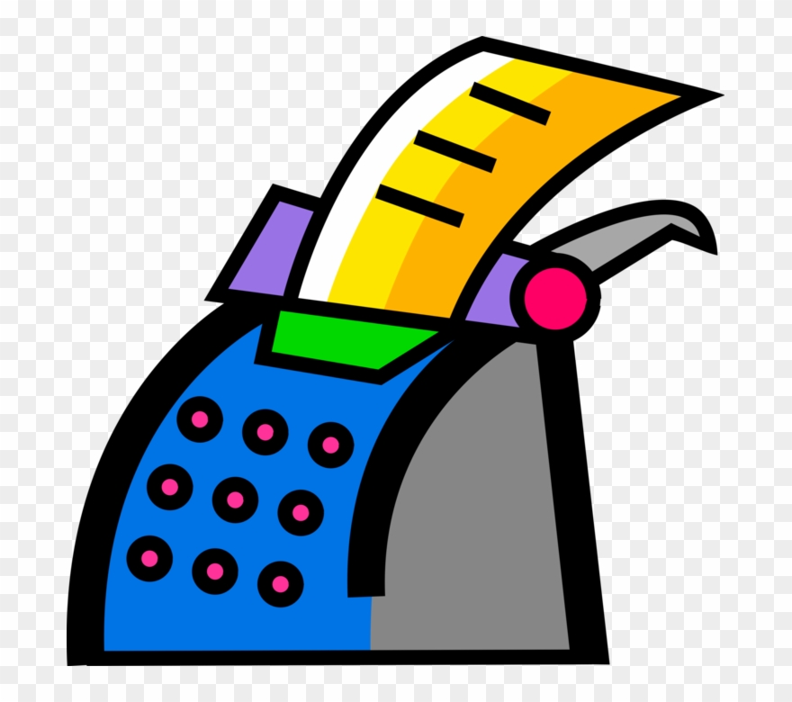 Vector Illustration Of Typewriter Mechanical Machine Clipart