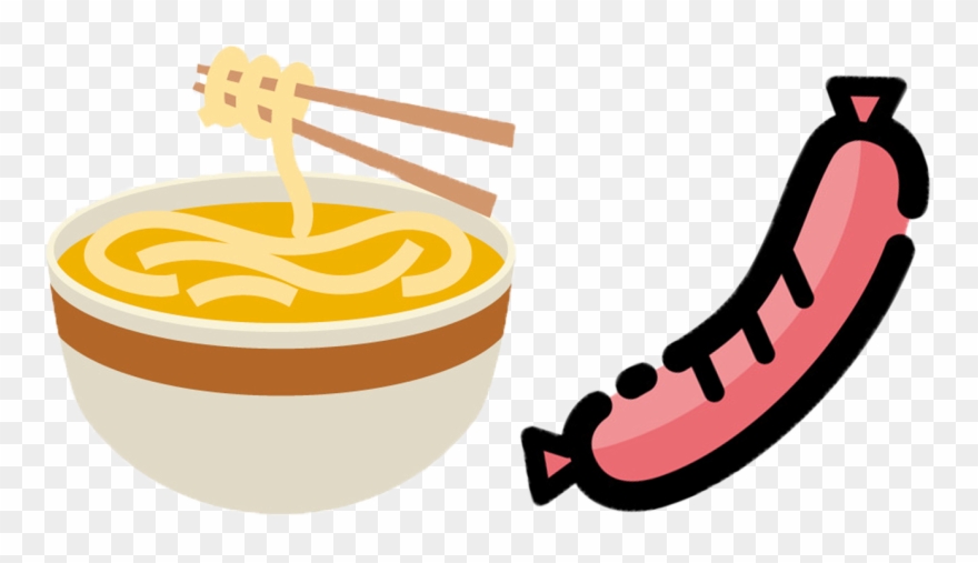 Instant Noodle & Sausage Clipart