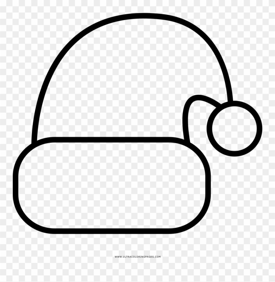 Santa Hat Coloring Page With Christmas Pages Printable Clipart