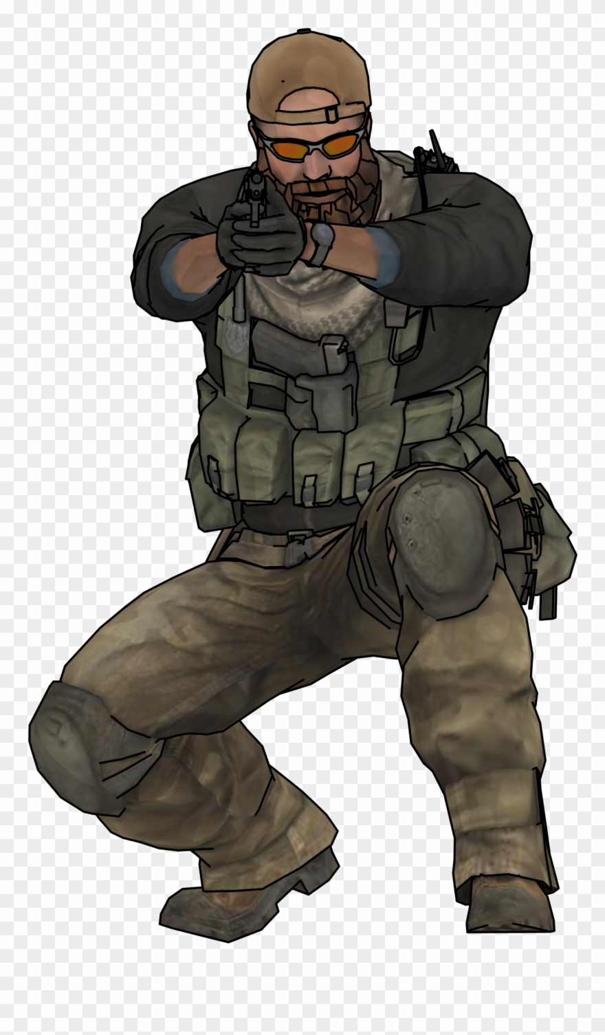 Man Soldier Gun Cartoon Front View Clipart Png Transparent Png