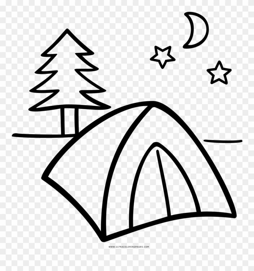 Camping Coloring Page Clipart