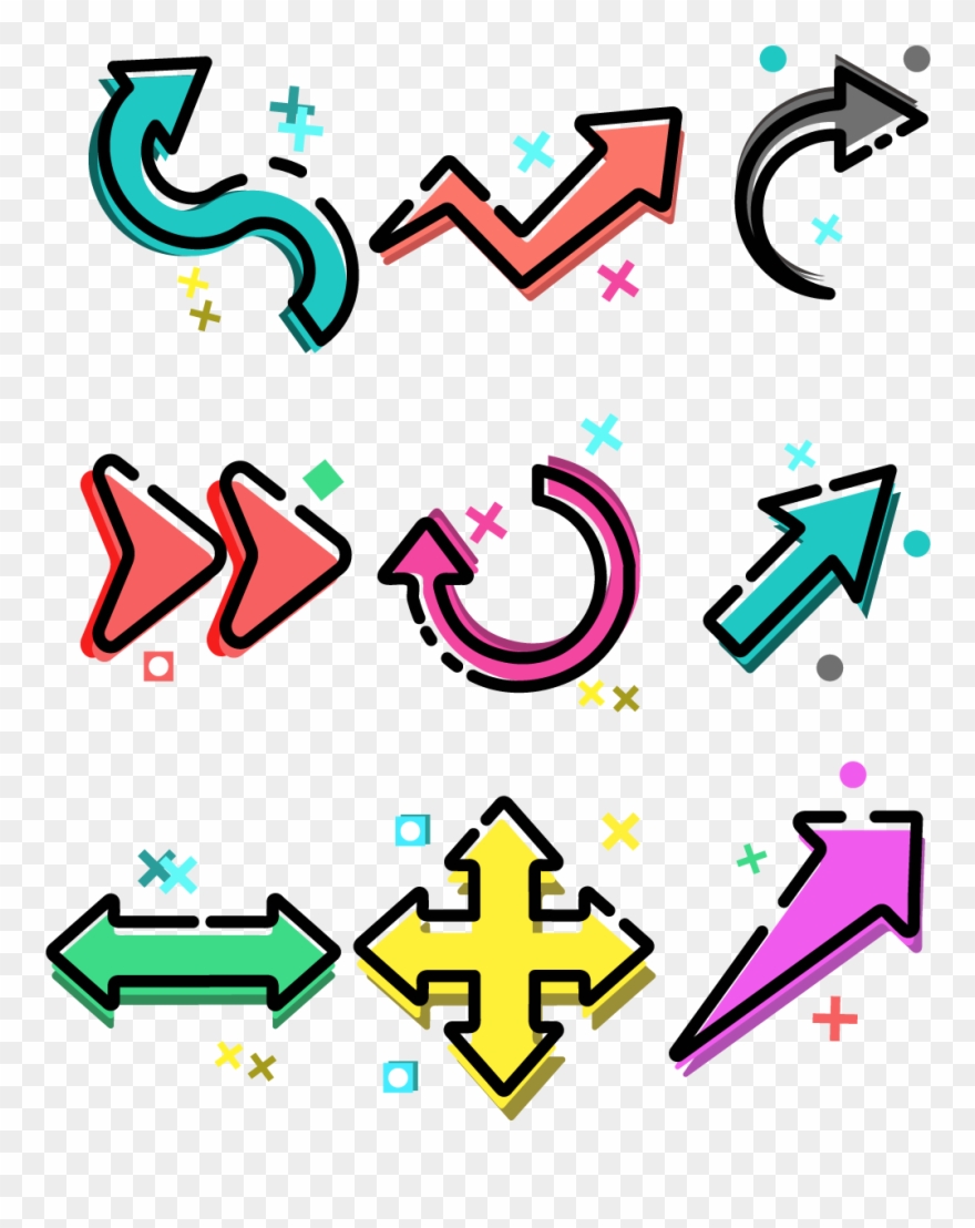 Mbe Cartoon Cute Poster Element Arrow Png And Vector Clipart