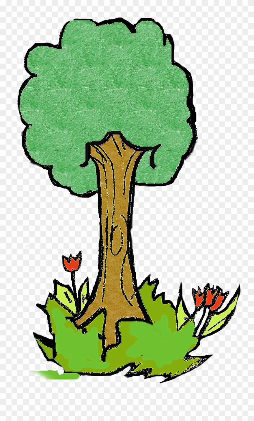 Tree In Spring Stamp Clipart