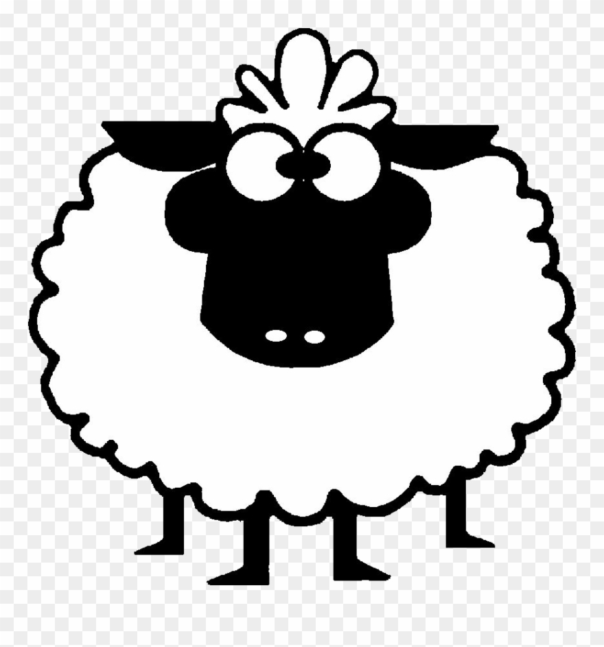 Sheep Clip Art Black And White - Png Download