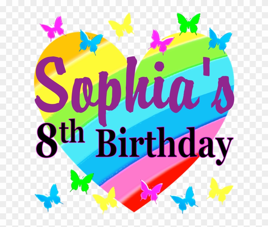 Happy 8th Tile Coaster Clipart