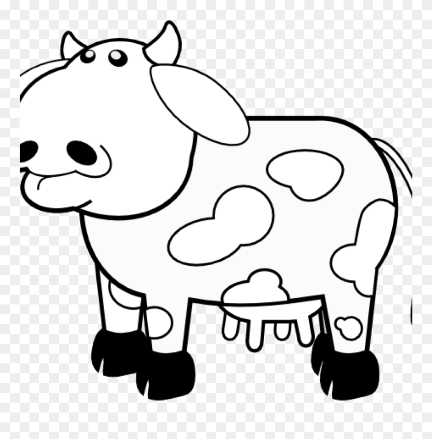 Cow Clipart Black And White Clipart Hatenylo - Png Download