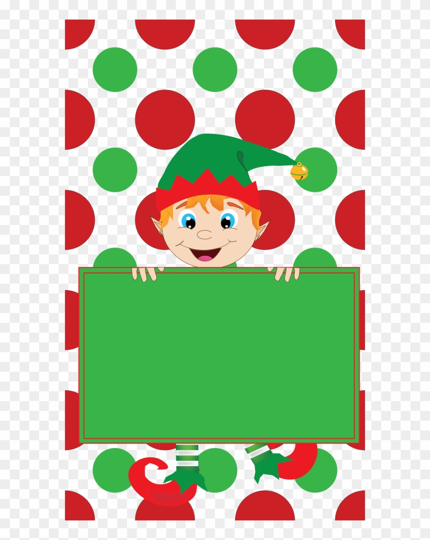 Elf Holding Sign-01 Clipart