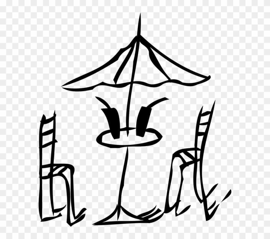 Vector Illustration Of Restaurant Outdoor Patio Table Clipart
