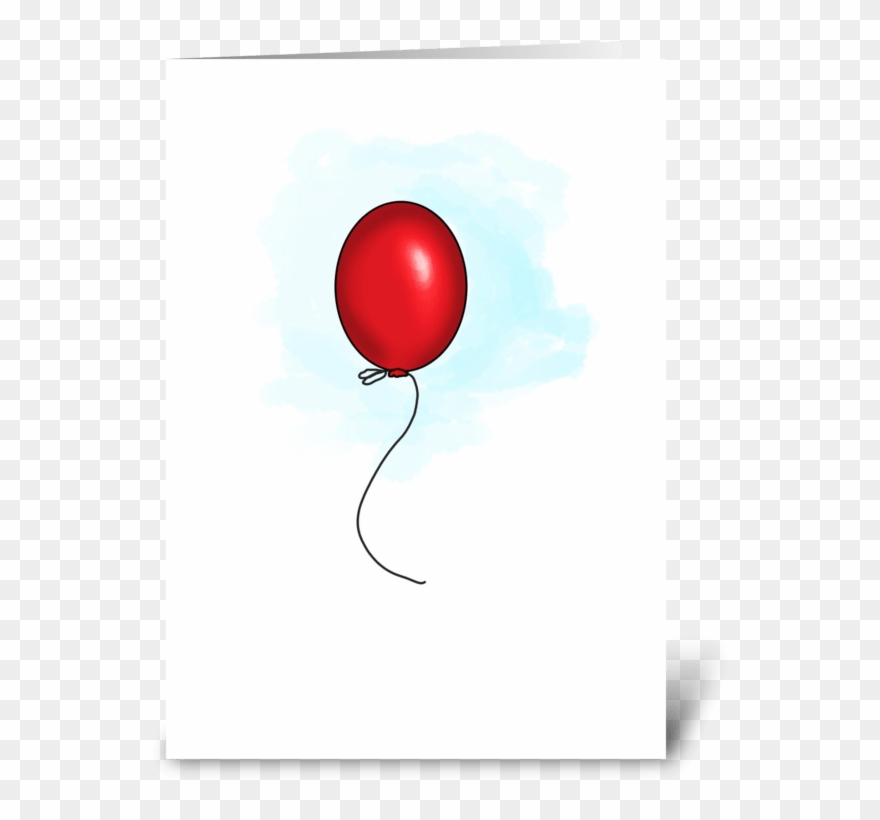 One Red Balloon Greeting Card Clipart