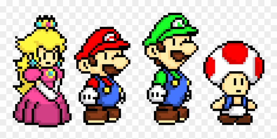 Peach, Mario, Luigi And Toad Clipart