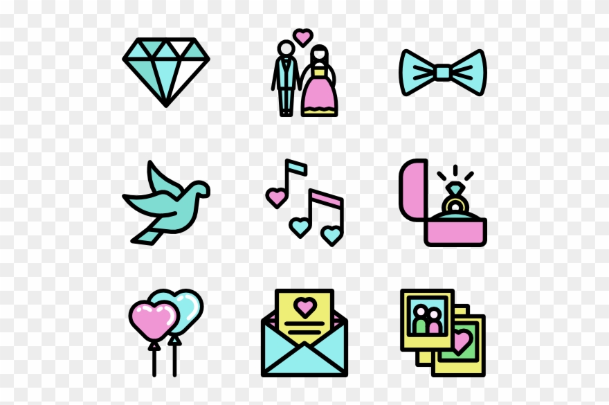 Linear Color Love Set Clipart