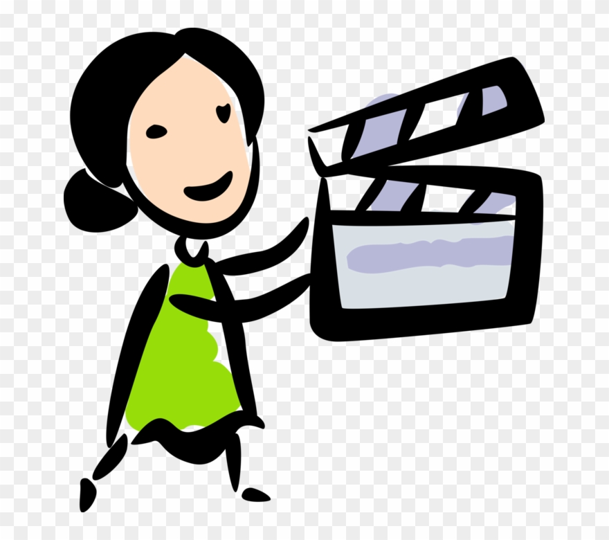Vector Illustration Of Filmmaker With Filmmaking And Clipart