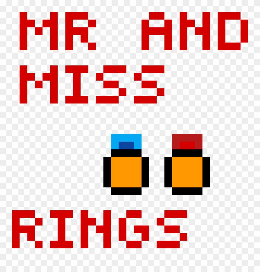 His And Her Wedding Rings Pixel Art Clipart