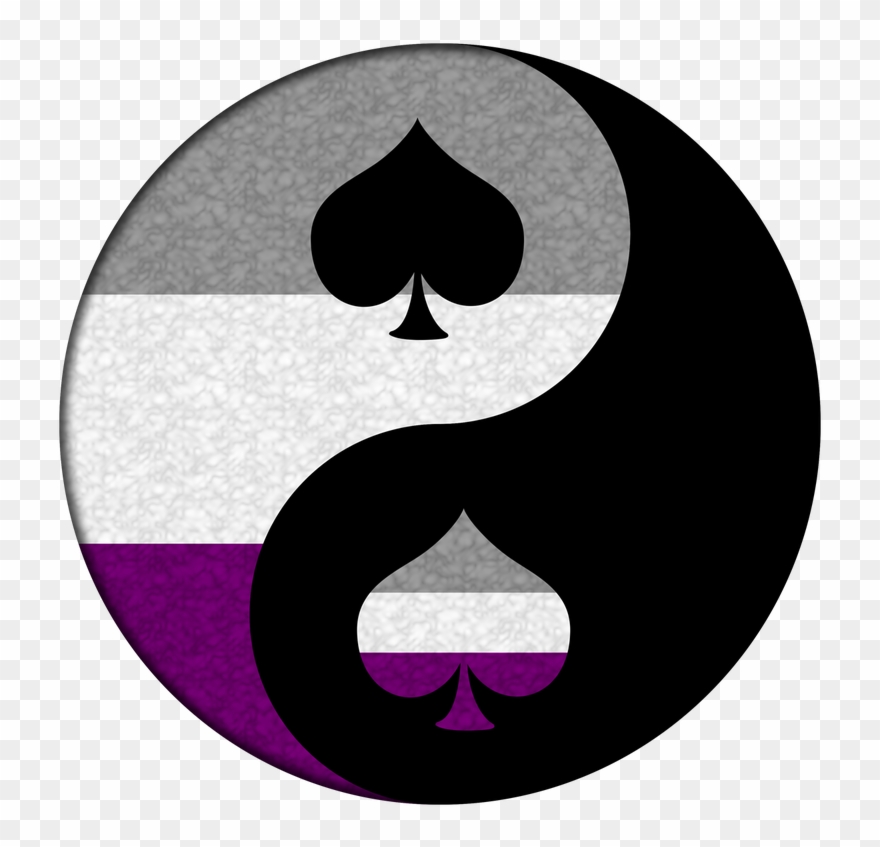 Asexual Pride Yin And Yang Symbol With Matching Ace Clipart