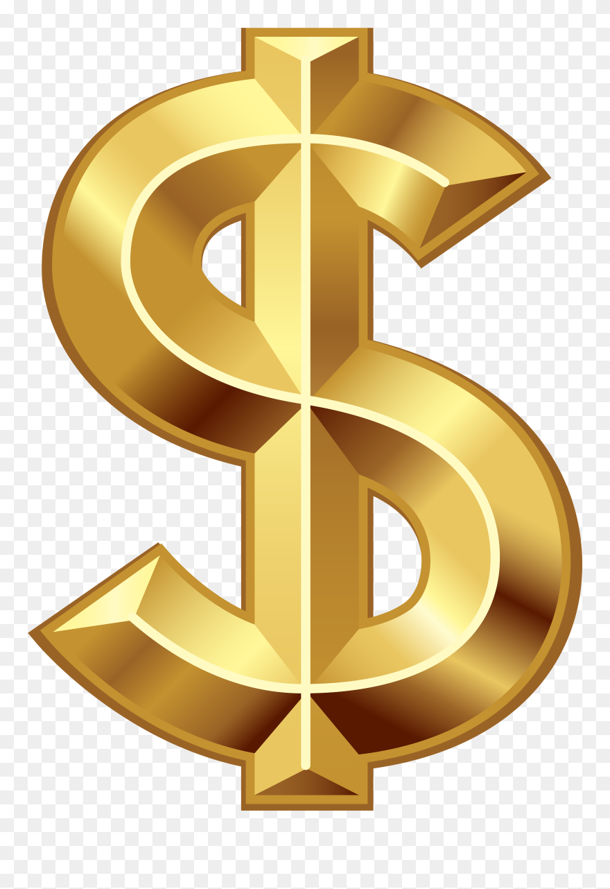 Golden United Symbol Dollar Sign States Currency Clipart