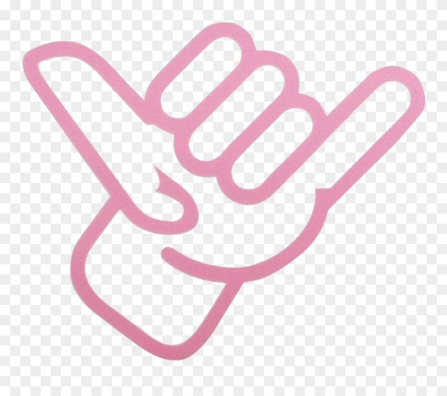 Shaka Hand Transfer Decal Clipart