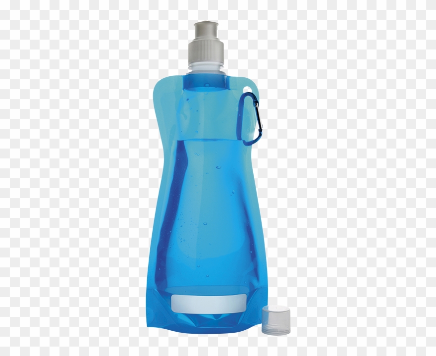 Bw7567 420ml Foldable Water Bottle With Carabiner Clip, - Png Download