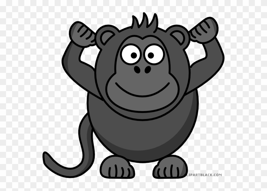 Monkey Quality Animal Free Black White Clipart Images - Png Download