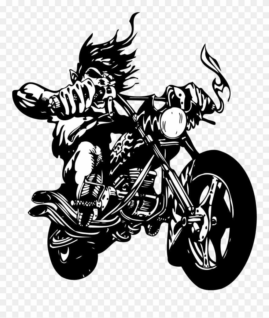 Wall Decal Sticker Motorcycle Label - Ghost Rider Vector Free Clipart