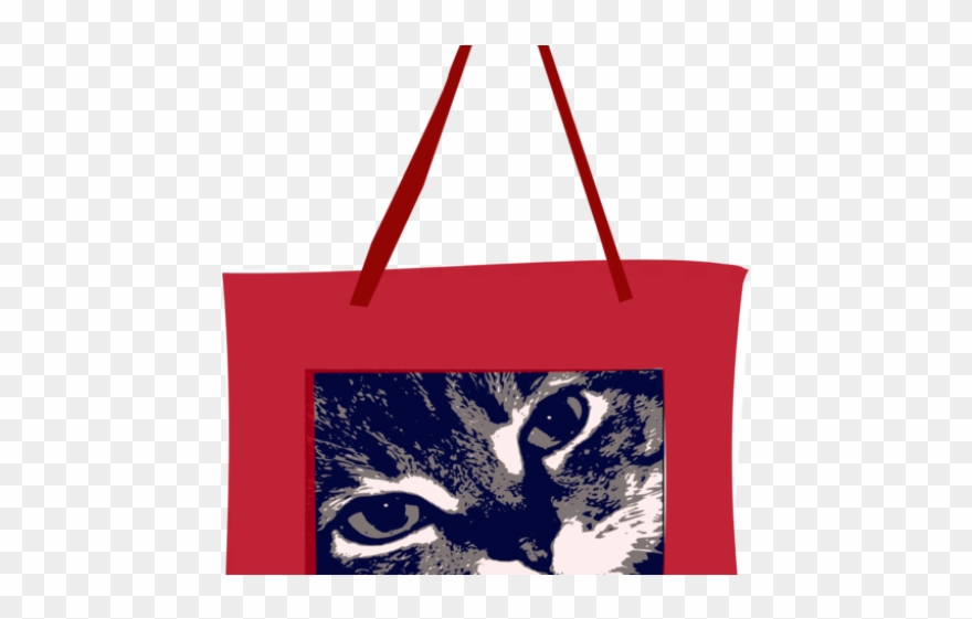Shopping Bag Clipart Tote Bag - Cat Face - Png Download