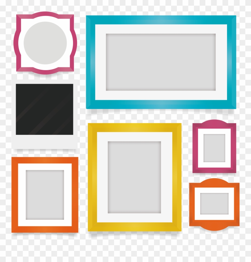 Picture Flat Frame Design Film Exquisite Clipart - Flat Design Picture Frame - Png Download