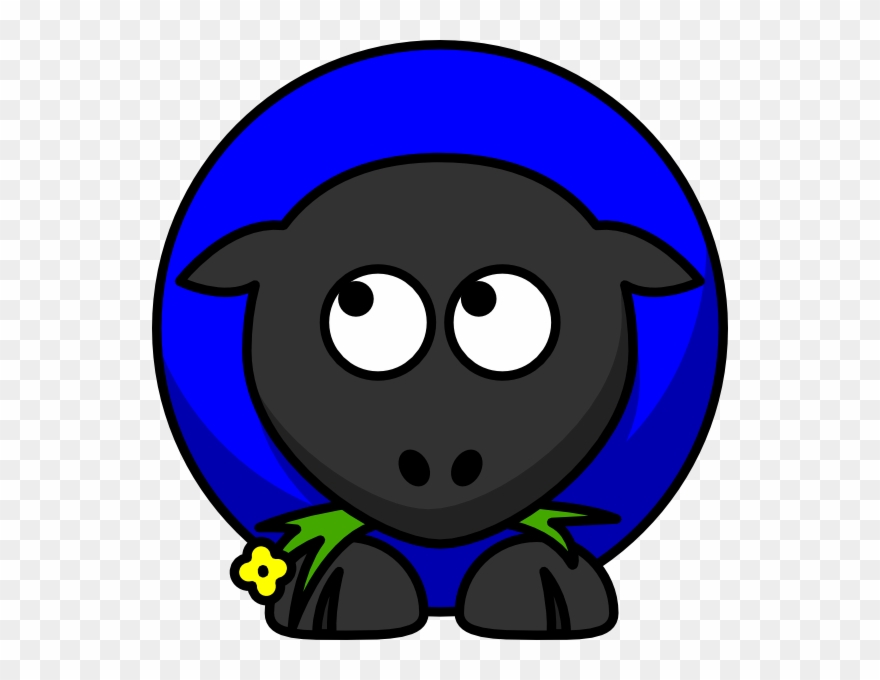 Blue Sheep Looking Left Svg Clip Arts 576 X 600 Px - Png Download