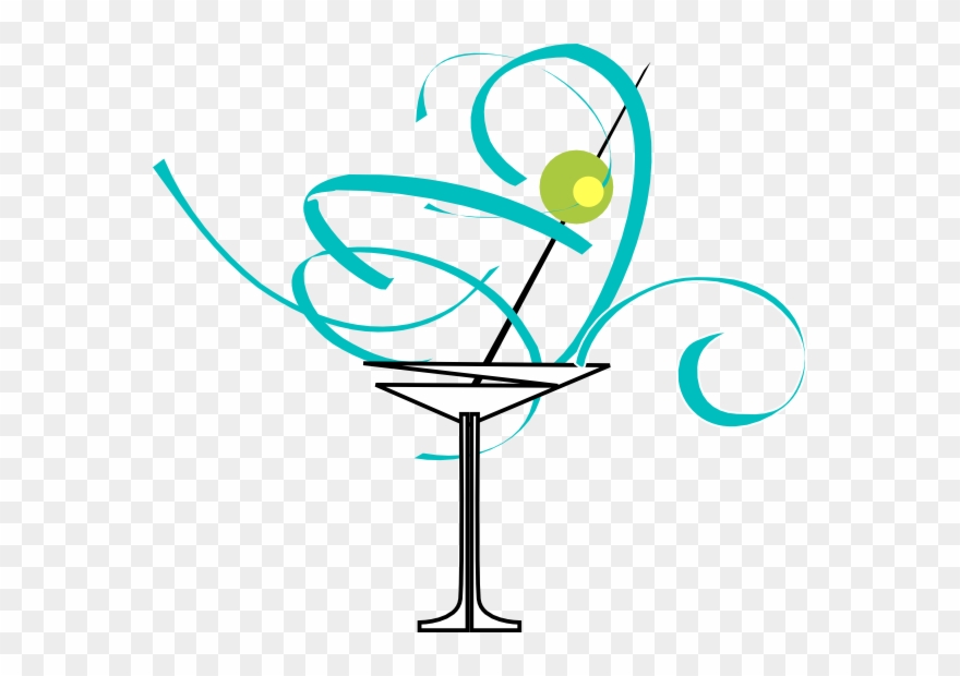 Turquoise Martini Glass Clipart - Png Download