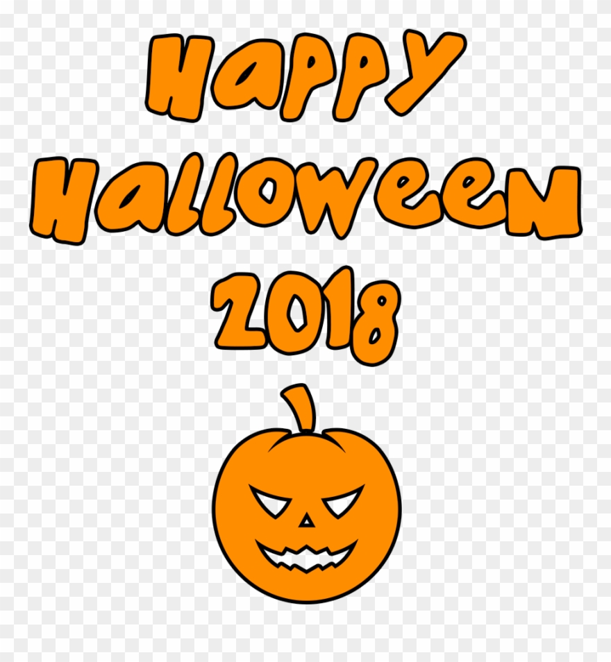 Download Happy Halloween 2018 Round Scary Pumpkin Transparent Clipart