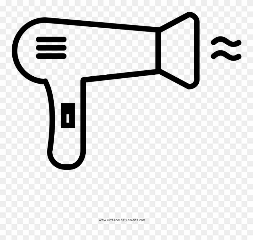 Hair Dryer Coloring Page - Line Art Clipart
