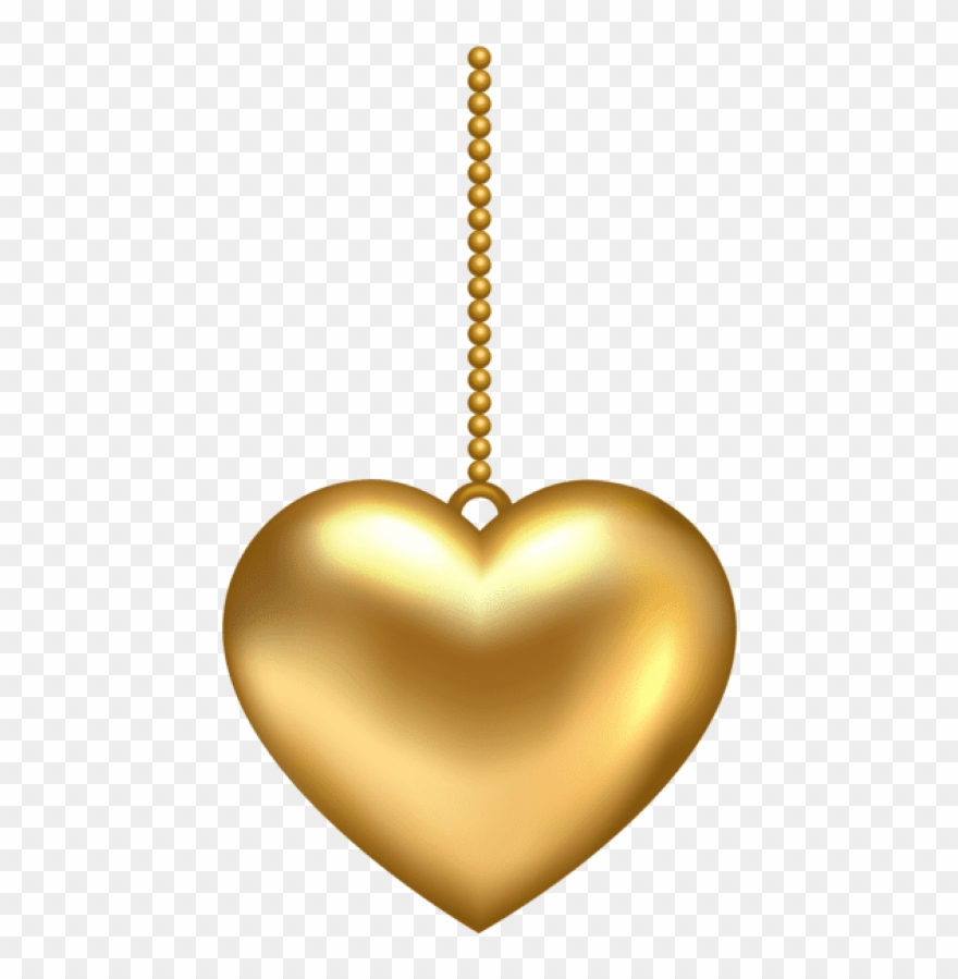 Free Png Download Hanging Golden Heart Png Images Background - Transparent Golden Heart Png Clipart