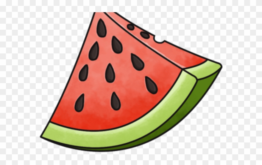 Watermelon Clipart Cross Section - Slice Of Watermelon Drawing - Png Download