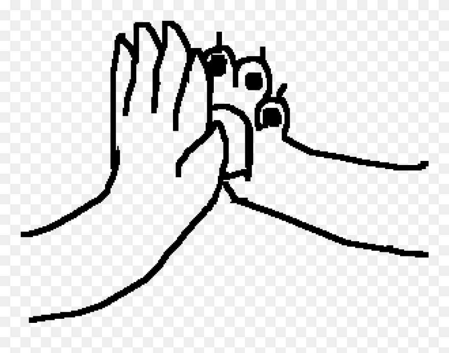 High Five Base - Line Art Clipart