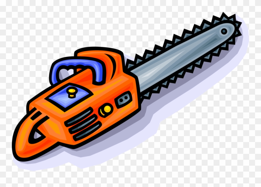 Vector Illustration Of Portable Mechanical Chainsaw - Chainsaw Clipart - Png Download