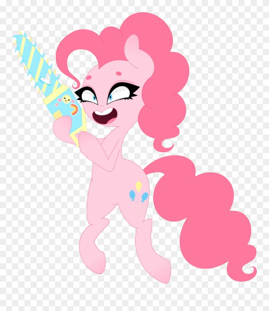Candy-vanity, Bipedal, Chainsaw, Pinkie Pie, Pony, - Cartoon Clipart