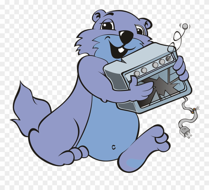 Marmot, Mammal, Rodent, Blue, Violet, Adobe - Cartoon Clipart