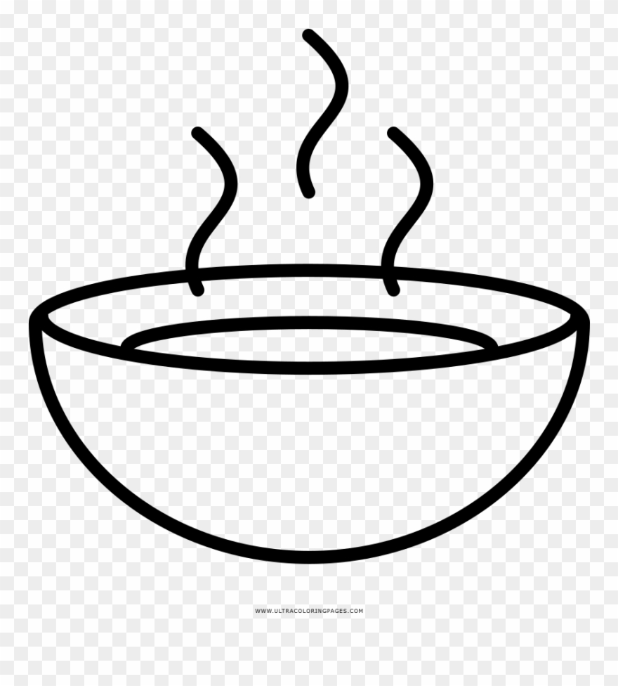 Soup Bowl Coloring Page Clipart