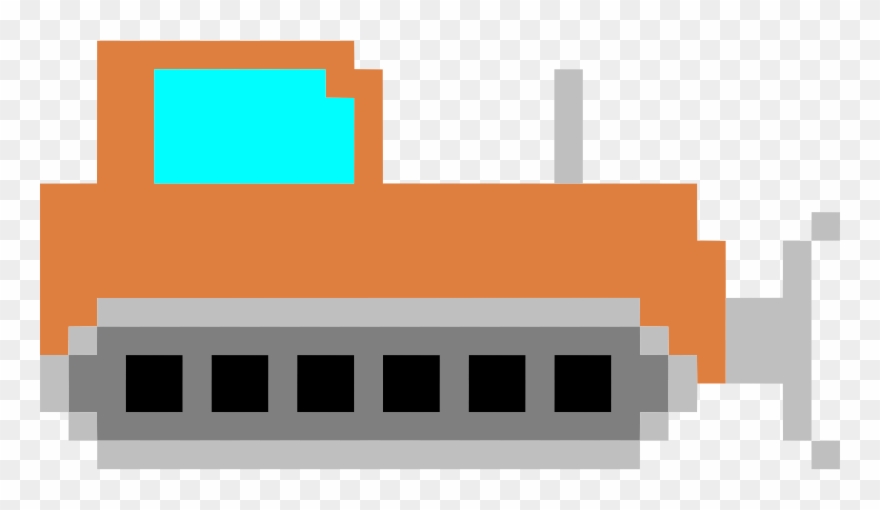 Medium Image - Bulldozer Pixel Art Clipart