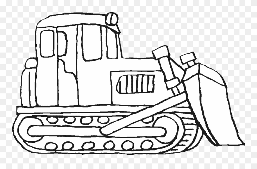 Planse De Colorat Buldozer Clipart