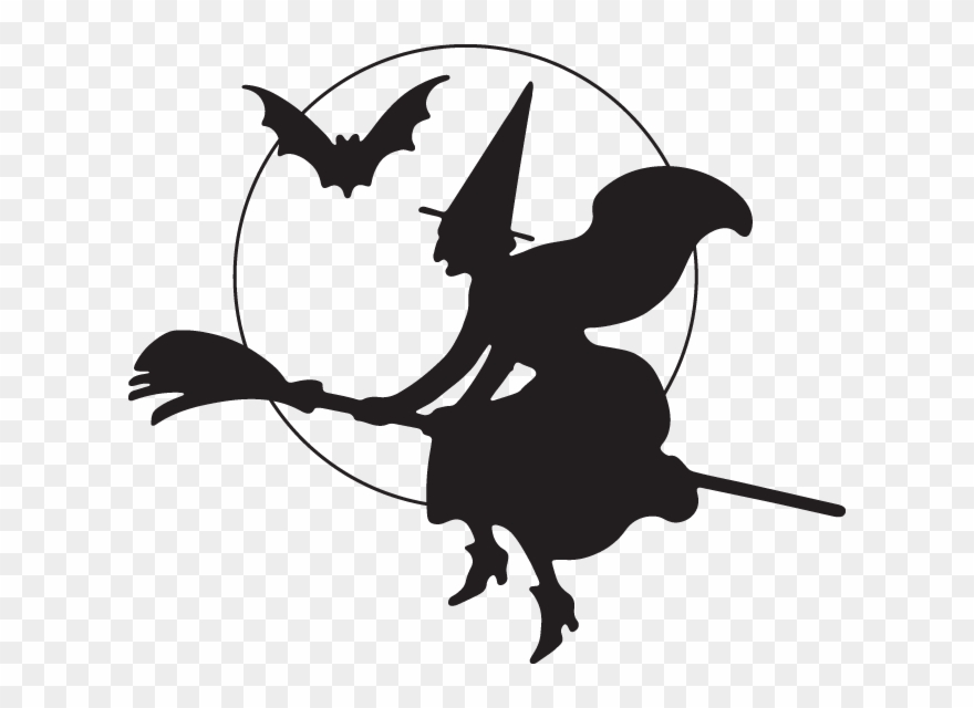 Witch On Broom - Halloween Witch Clipart - Png Download