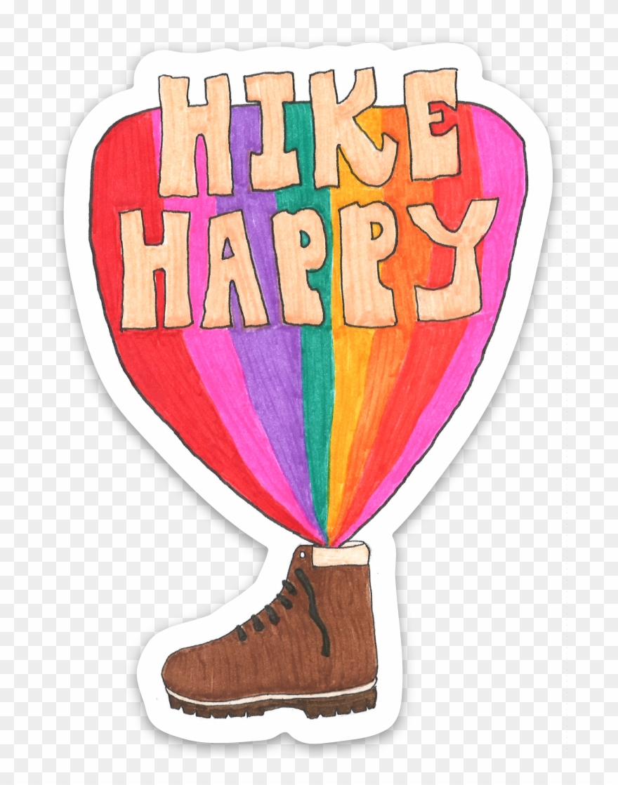 Hike Happy W/ Boot Sticker Clipart