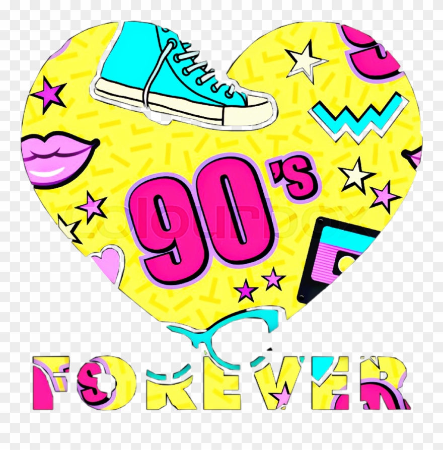 90s 90sforever Heart Freetoedit - 90s Background Clipart