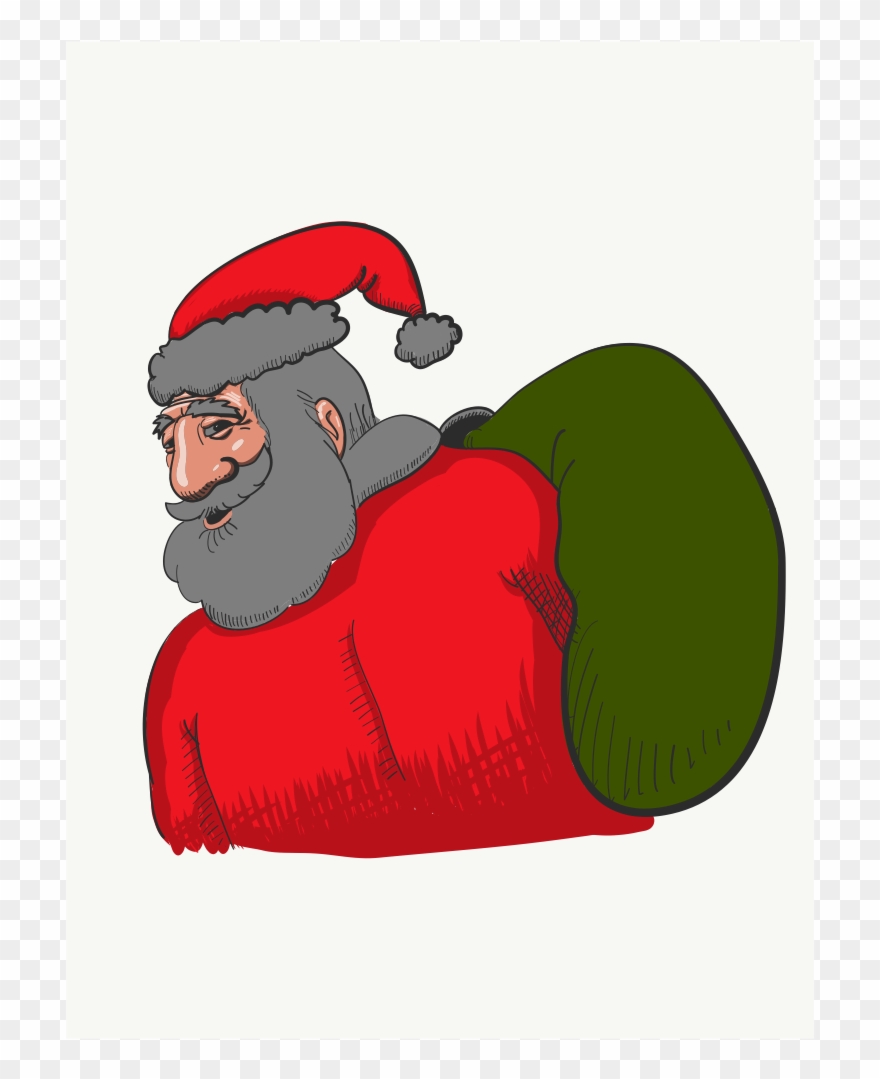 Added Dark Values To Face And Beard - Santa Claus Clipart