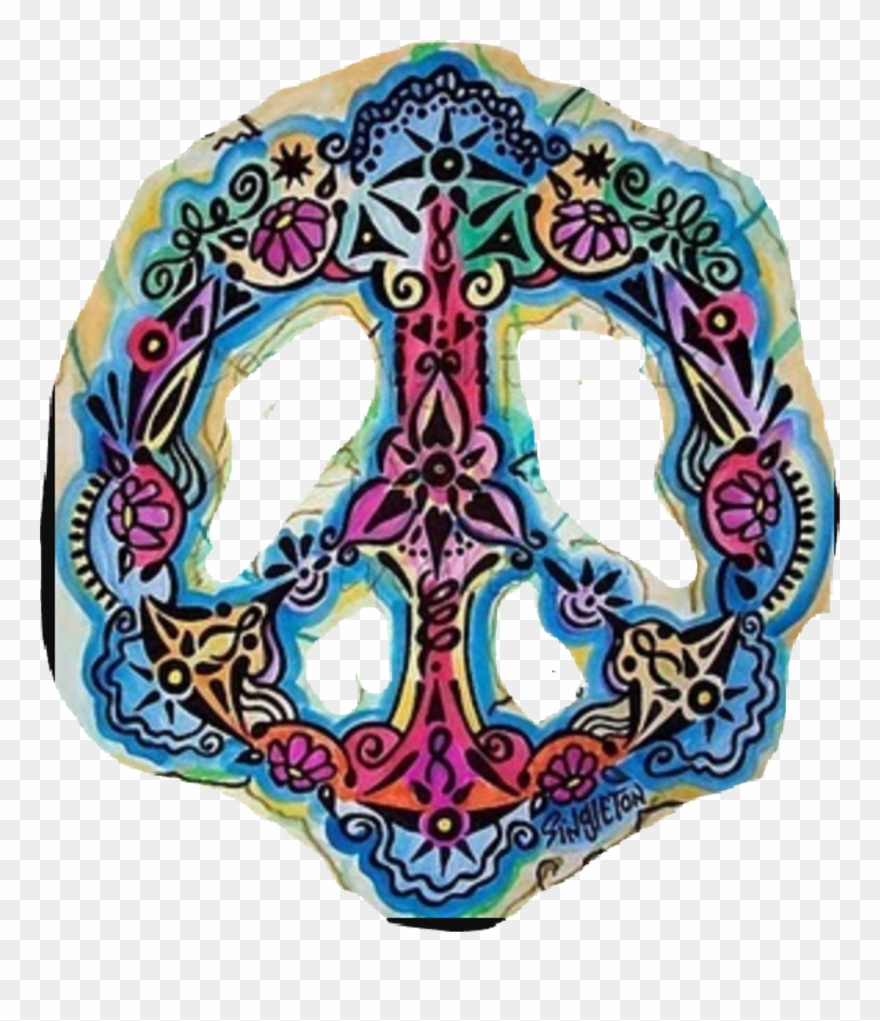 Peace Hippie Love Boho Bohemianfree - Hippie Art Clipart